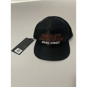 NWT Harley Davidson Racing Mens Screaming Eagle Woven Black Trucker Hat‎ OSFM